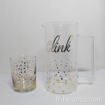 Ensemble de pichet en verre transparent / verre de jus de jus